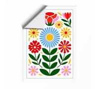 Floral Folk Garden Botanical Unframed Wall Art Print A1 (84.1×59.4cm), Wall Decor for Living Room, Bedroom, Office & Home, Art Gift