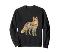Floral Fox Wildflower Folk Art Animal Forest Cottagecore Sweatshirt