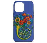 Floral French Horn Music Lover Botanical Instrument Design Case for iPhone 13 Pro Max