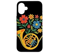 Floral French Horn Music Lover Botanical Instrument Design Case for iPhone 16 Plus