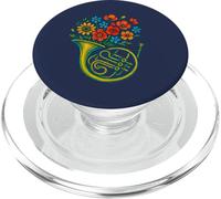 Floral French Horn Music Lover Botanical Instrument Design PopSockets PopGrip for MagSafe