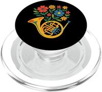 Floral French Horn Music Lover Botanical Instrument Design PopSockets PopGrip for MagSafe