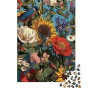 Floral Garden Birds Jigsaw Puzzles Puzzles for Adults Kids. 1000 Pieces Whimsical Challenge Toy Educational Games Home Decoration for Adults& Kids Age 14 Years Up 70x50cm/1000pcs