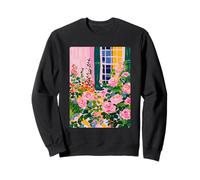 Floral Garden with Pink Roses Spring Aesthetic Summer Vibes Sweatshirt
