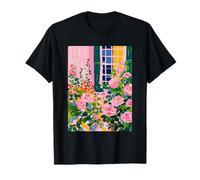 Floral Garden with Pink Roses Spring Aesthetic Summer Vibes T-Shirt