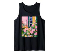 Floral Garden with Pink Roses Spring Aesthetic Summer Vibes Tank Top