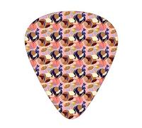 Floral Gardening Guitar Picks 12 Pack Universal ABS Guitar Picks,Colorful Summer Gardening Theme with Composition of Different Species of Flowers,for Acoustic and Electric Guitar