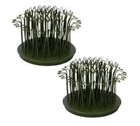 Floral Genius Set of 2 - 3-1/2" Original Blue Ribbon Metal Round Hairpin Holder | Flower Frog Kenzan for Fresh, Dried & Artifical Flowers | Flexible Rust-Free Brass Pins for Easy Arranging | USA Made