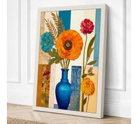 Floral Geometry Canvas Wall Art Print 36x24 Inch