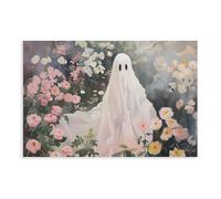 Floral Ghost Print - Warm Holiday Decoration Canvas Poster Wall Art Decor Print Picture Paintings for Living Room Bedroom Decoration 20x30inch(50x75cm)
