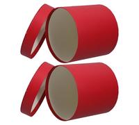 Floral Gift Box 2pcs Paperboard Flower Box for Bouquet | Red, Sturdy Construction, Party and Birthday Use, Cylinder Shape, Valentine’s Day Trend