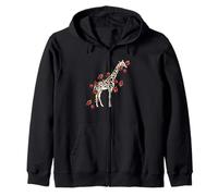 Floral Giraffe Illustration Giraffes Zip Hoodie