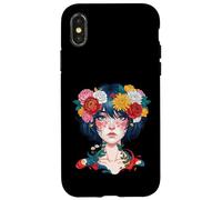 Floral Girl Souls Day Of Dead Dia De Los Muertos Halloween Case for iPhone X/XS