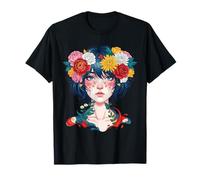Floral Girl Souls Day Of Dead Dia De Los Muertos Halloween T-Shirt