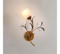 Floral Glass Flower Wall Sconce Vintage Gold Kitchen Wall Light Fixtures Over Sink Double Wall Mounted Bathroom Vanity Light Antique Farmhouse Wall Lamp For Bedroom Bedside Living Room Hallway