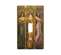 Floral Goddess Light Switch Cover Plates/Outlet Covers, Pastel Green Spring Flowers for Home Decor, Thermoplastic Wall Plates, Standard Size Single Toggle