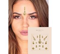 Floral Gold Bindi Multipack // Mercy London // Indian Bindis Bollywood Face Gems Jewels