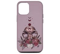 Floral Goth Moth Skull Vintage Dark Romance Moon Phase Case for iPhone 12/12 Pro