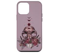 Floral Goth Moth Skull Vintage Dark Romance Moon Phase Case for iPhone 12 mini