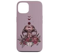 Floral Goth Moth Skull Vintage Dark Romance Moon Phase Case for iPhone 13