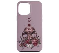 Floral Goth Moth Skull Vintage Dark Romance Moon Phase Case for iPhone 13 Pro Max
