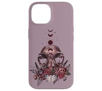 Floral Goth Moth Skull Vintage Dark Romance Moon Phase Case for iPhone 14