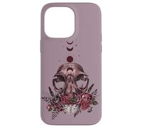 Floral Goth Moth Skull Vintage Dark Romance Moon Phase Case for iPhone 14 Pro Max