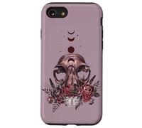 Floral Goth Moth Skull Vintage Dark Romance Moon Phase Case for iPhone SE (2020) / 7 / 8