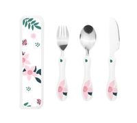 Floral Gourd-Handle Cutlery Set â€“ Elegant 3-Piece Knife, Fork & Spoon Trio with Premium Pp Plastic Handles & 430 Stainless Steel Heads â€“ Perfect for Christmas, Parties, Picnics & Gifting