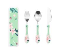 Floral Gourd-Handle Cutlery Set - Elegant 3-Piece Knife, Fork & Spoon Trio with Premium Pp Plastic Handles & 430 Stainless Steel Heads - Perfect for Christmas, Parties, Picnics & Gifting