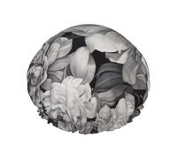 Floral Graphite print Bath cap Large bath cap Fit for all lengths of hair Protects hair bath cap Reusable