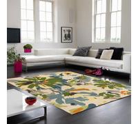 Floral Green Multi Wool Luxurious Modern Easy To Clean Handmade Rug For Dining Room Bldroom And Living Room-120Cm X 170Cm