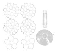 Floral Grid For Vase, Set Of 6 Flower Arranging Devices, 3 Sizes Accessories Included, Suction Cup, Replaces Flower Frogs, Diy Art