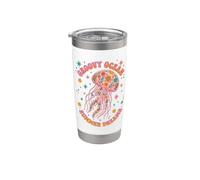 Floral Groovy Ocean Summer Dreams Jellyfish Beach Vacation Stainless Steel Insulated Tumbler