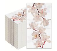 Floral Guest Napkins, 100 PCS Disposable Hand Towels for Bathroom, Spring Summer Flower Decorative Paper Dinner Napkins for Wedding Birthday Bridal Tea Party Lunch Dinner Buffet Kitchen Decorations