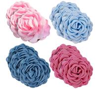 Floral Hair Accessories, Rose Flower Claw Clip Set, Large Hair Clips, Cloth, 12 Pcs For Girls And Women, Multiple Colors, Secure Grip, Elegant Updo Holder For Thick Or Thin Hair