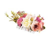 Floral Hair Comb, Wedding Hair Flowers - Hair Comb for Beach Holidays - Art Representation of Rose Petals - Stylish and Versatile - Ideal for Bound Hair in Boho Style