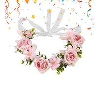 Floral Hair, Rose Flower Headband Accessory, for Women with Elegant Artificial Blossom Design Decorative Headpiece for Wedding Birthday Party Celebration and Daily Styling Use 7.5 Inch