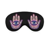 Floral Hamsa Hand Evil Eye Sleep Mask Soft Eye Mask Eye Cover Eyeshade Blindfold with Adjustable Strap
