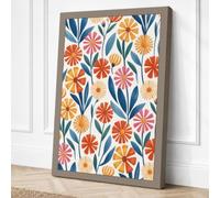 Floral Harmony Botanical Canvas Wall Art Print 30x20 Inch