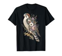 Floral Hawk Bird Wildlife Nature Bird Watcher T-Shirt