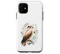 Floral Hawk Illustration with Soft Natural Elements Case for iPhone 11