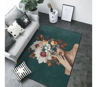 Floral Head Dreamscape Area Rug for Living Room Decor - Anti Slip Washable Throw Rug, 80x58 inches Indoor Carpet for Bedroom Living Room Decor