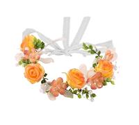 Floral Headband | 22g Lightweight Fabric Lace Pearl Artificial Rose Hair Accessory | Romantic Country Style Hair Garland For E