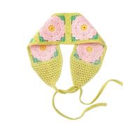 Floral Headband Hairscarf Head Wrap Handmade Headwear Headscarf Elegant Colorful Knitted Headwraps