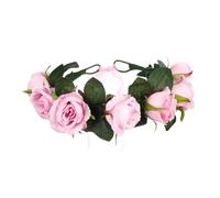 Floral Headband Rose Flower Crowns Romantic Floral Garlands For Bride Wedding Women Flower Wreath(Color4)