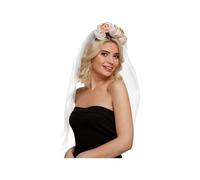 Floral Headband White & Pink Womens