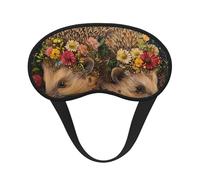 Floral Hedgehogs Print Adults Soft Washable Eye Mask for Light Blocking Nap Face Sleeping Travel Cover