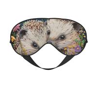 Floral Hedgehogs Print Stylish Eye Mask Lightweight Travel Yoga Nap Meditation Camping Work Relaxation