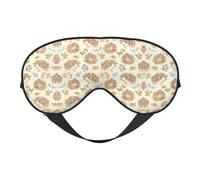 Floral Hedgehogs Sleep Eye Mas Light Blocking Night Eye Blinder Travel Essential Gifts Women Men Sleep Mask